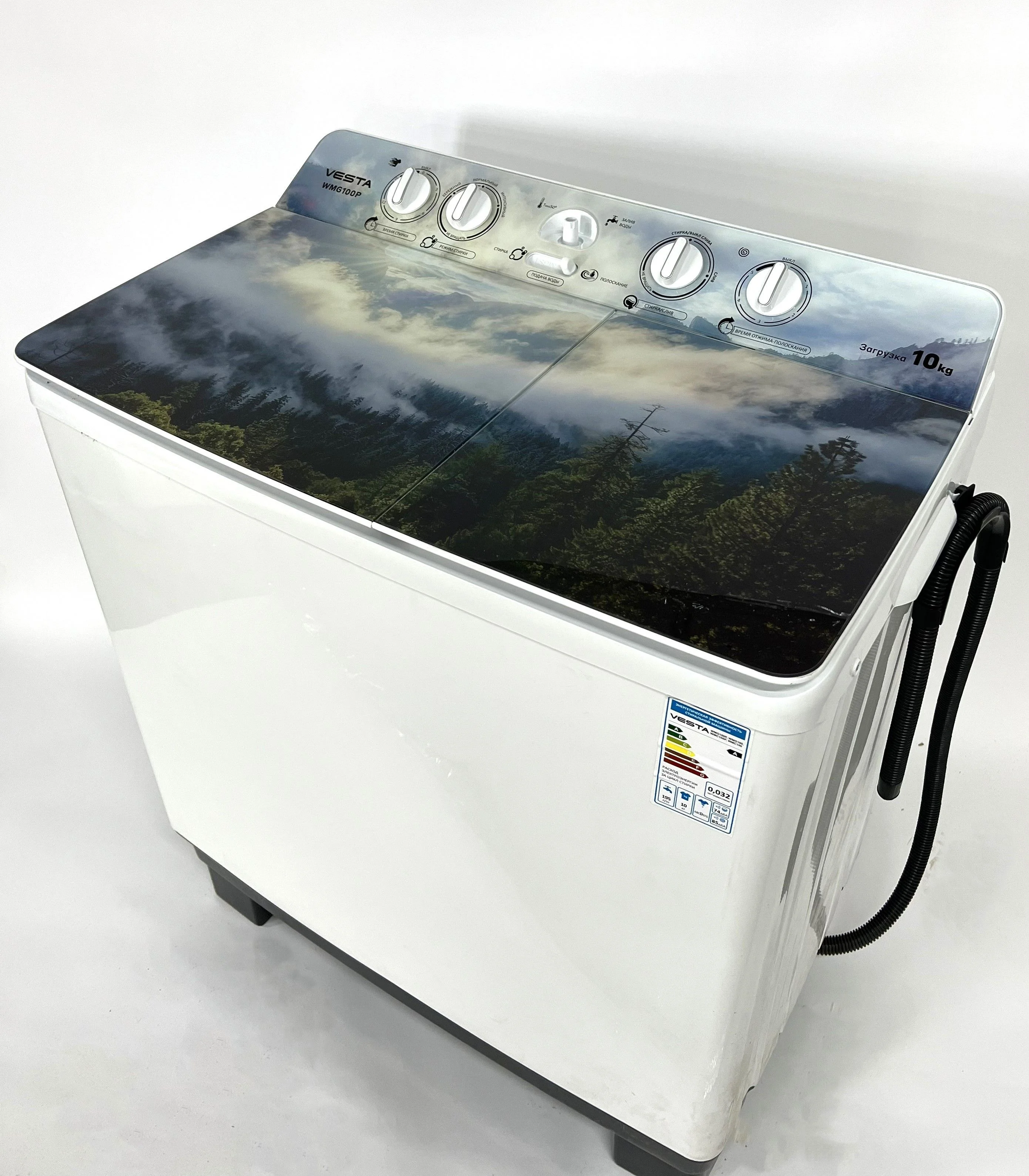 Стиральная машина полуавтомат VESTA WMG 100P 10кг Nature 01 (10кг, отжим 6кг, помпа)