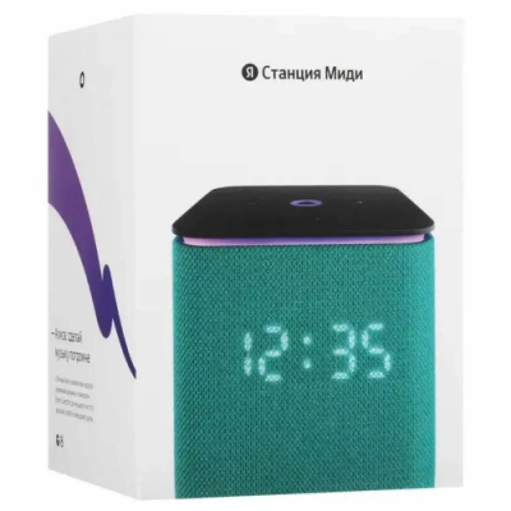 Умная колонка Яндекс Станция Миди, ZigBee, 24Вт, с голосовым ассистентом Алиса на YaGPT, изумрудный