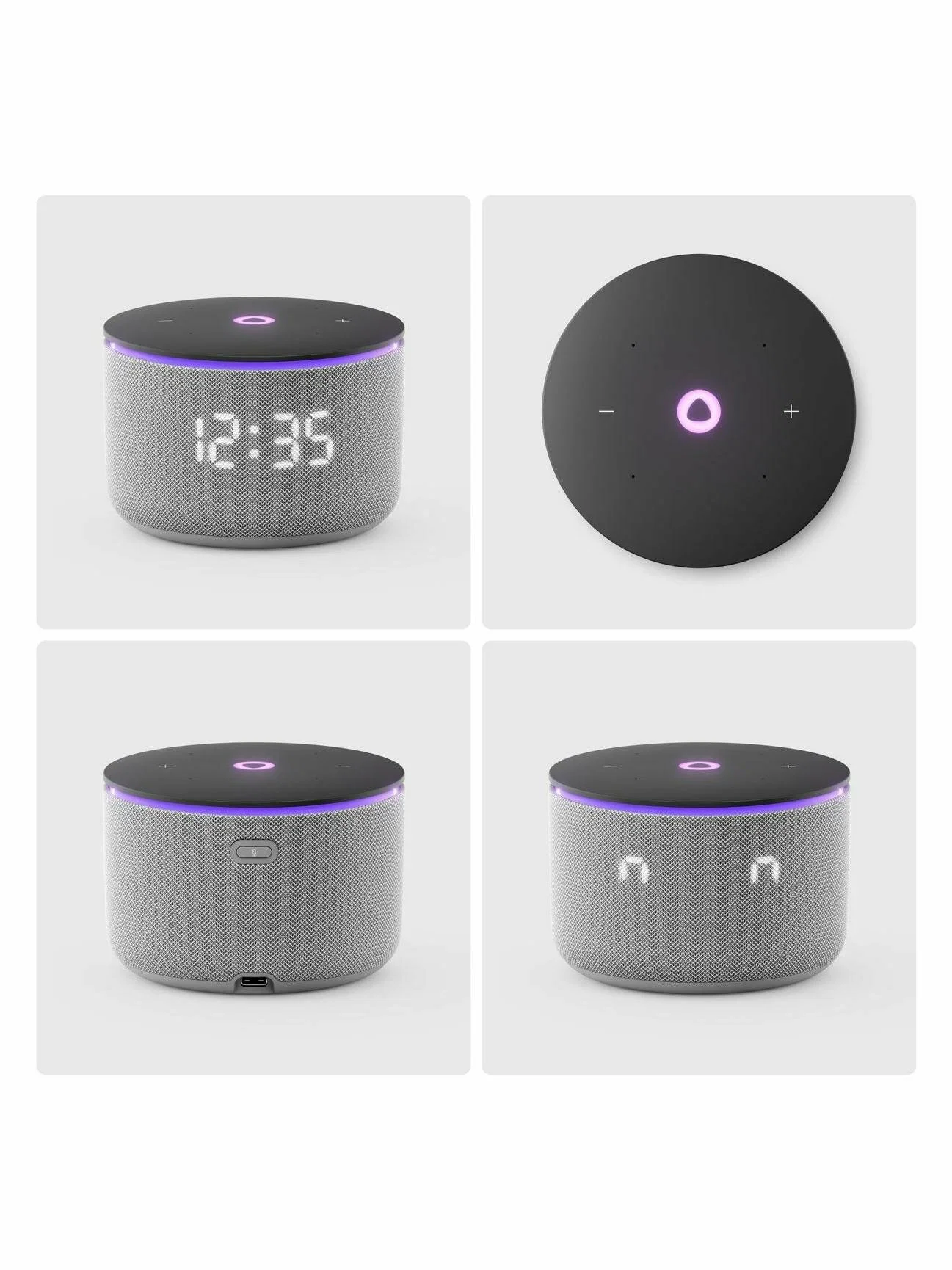 Умная колонка Яндекс Станция Мини 3 Про с Алисой, Zigbee, серый, YNDX-00059GRY