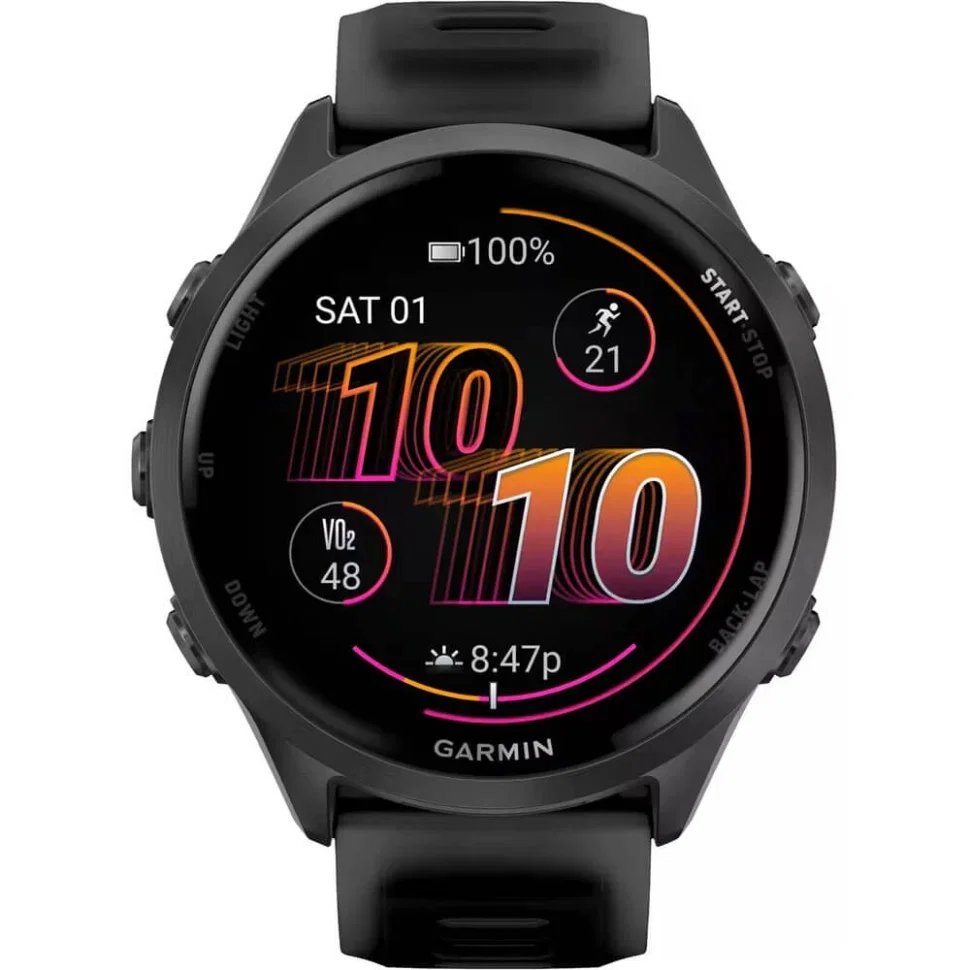 Смарт-часы Garmin Forerunner 570 черный, темно-серый безель, черный ремешок 47мм