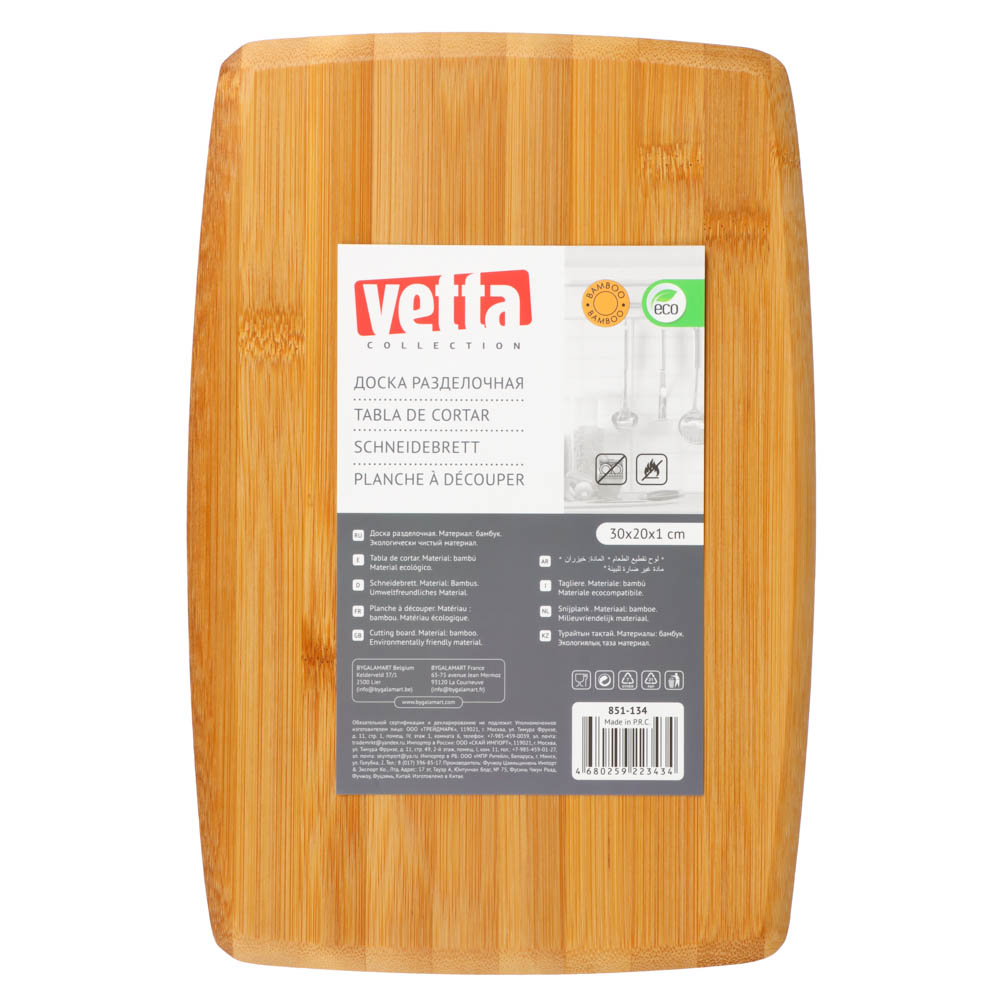 VETTA Greenwood Доска разделочная бамбук 30х20х1,0см H-1554