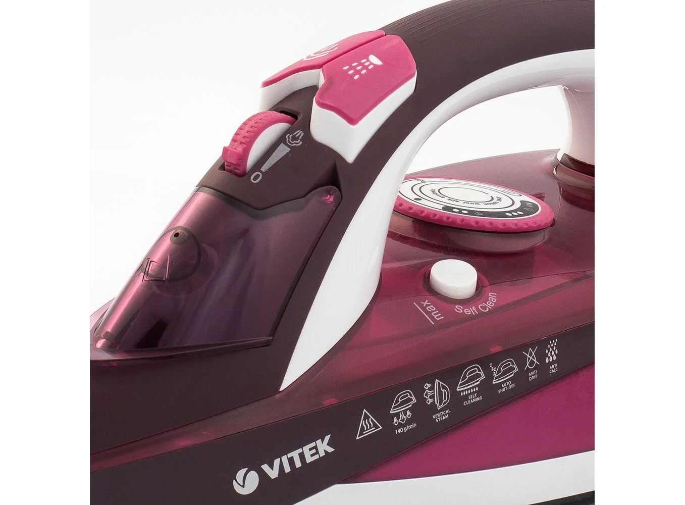Утюг Vitek VT-1215 PK (2400Вт, удра 140г/мин, керамика, автоотключение) ПРОМО!!!