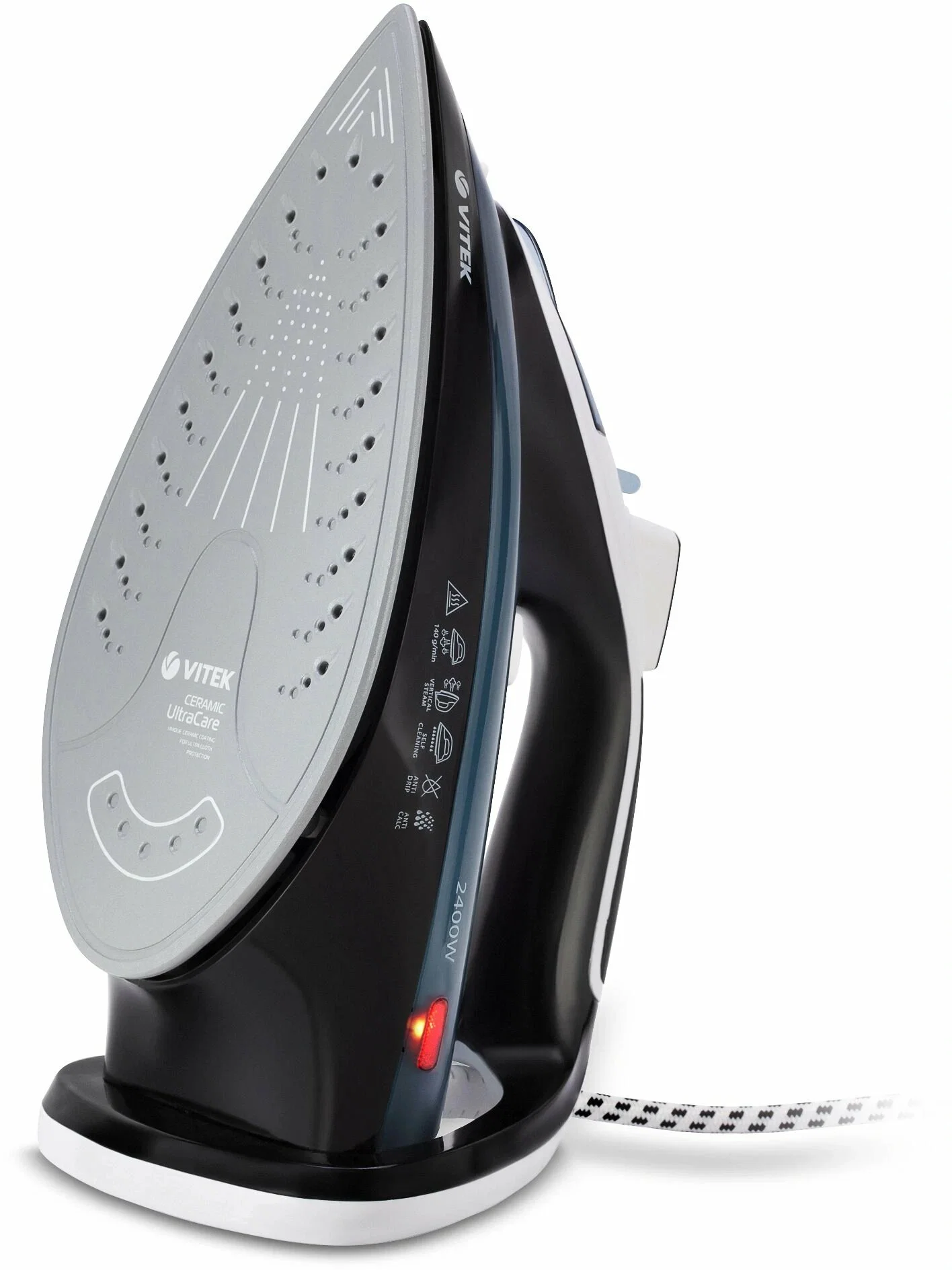 Утюг VITEK VT-8304 BK (2400вт, 350мл, 140г/мин, керам)