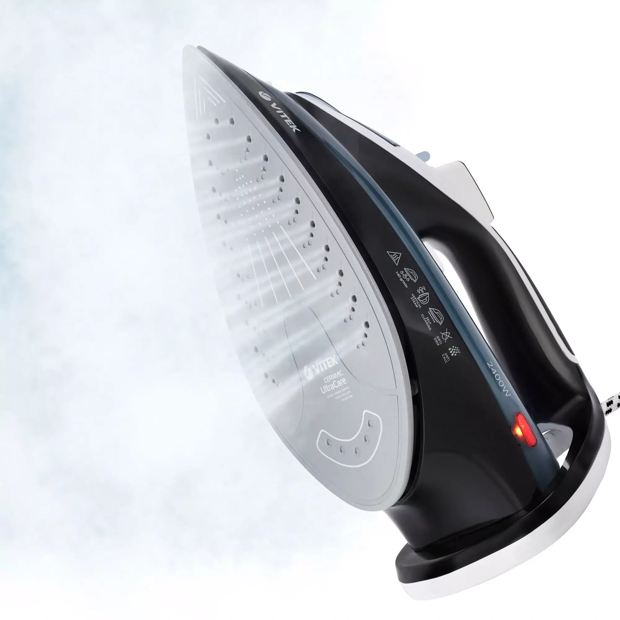 Утюг VITEK VT-8304 BK (2400вт, 350мл, 140г/мин, керам)