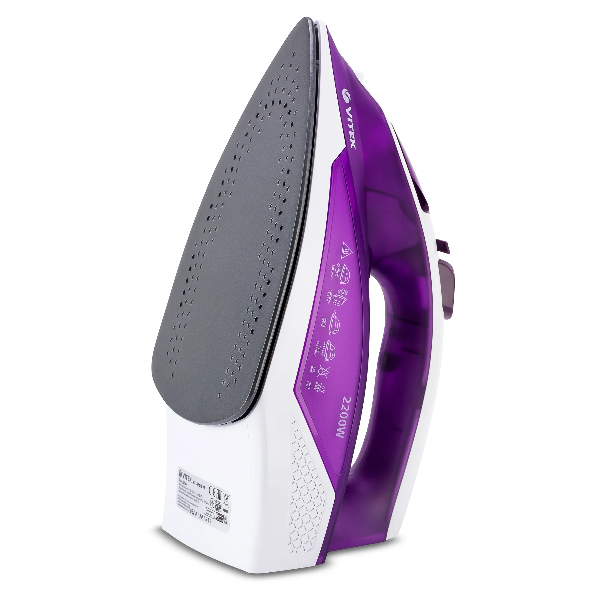 Утюг VITEK VT-8308 VT (2200Вт, 260мл, 130г/мин, подошва Ultra Care)