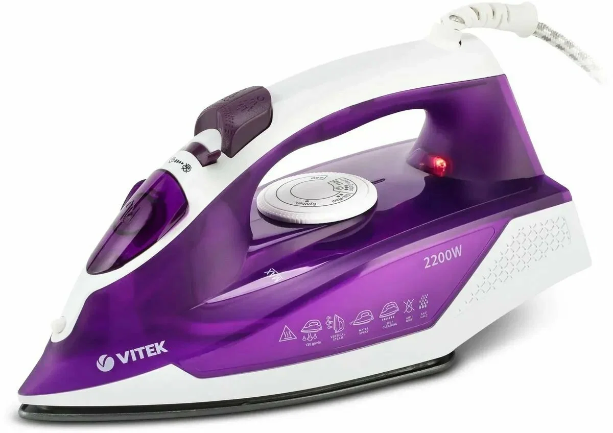 Утюг VITEK VT-8308 VT (2200Вт, 260мл, 130г/мин, подошва Ultra Care)