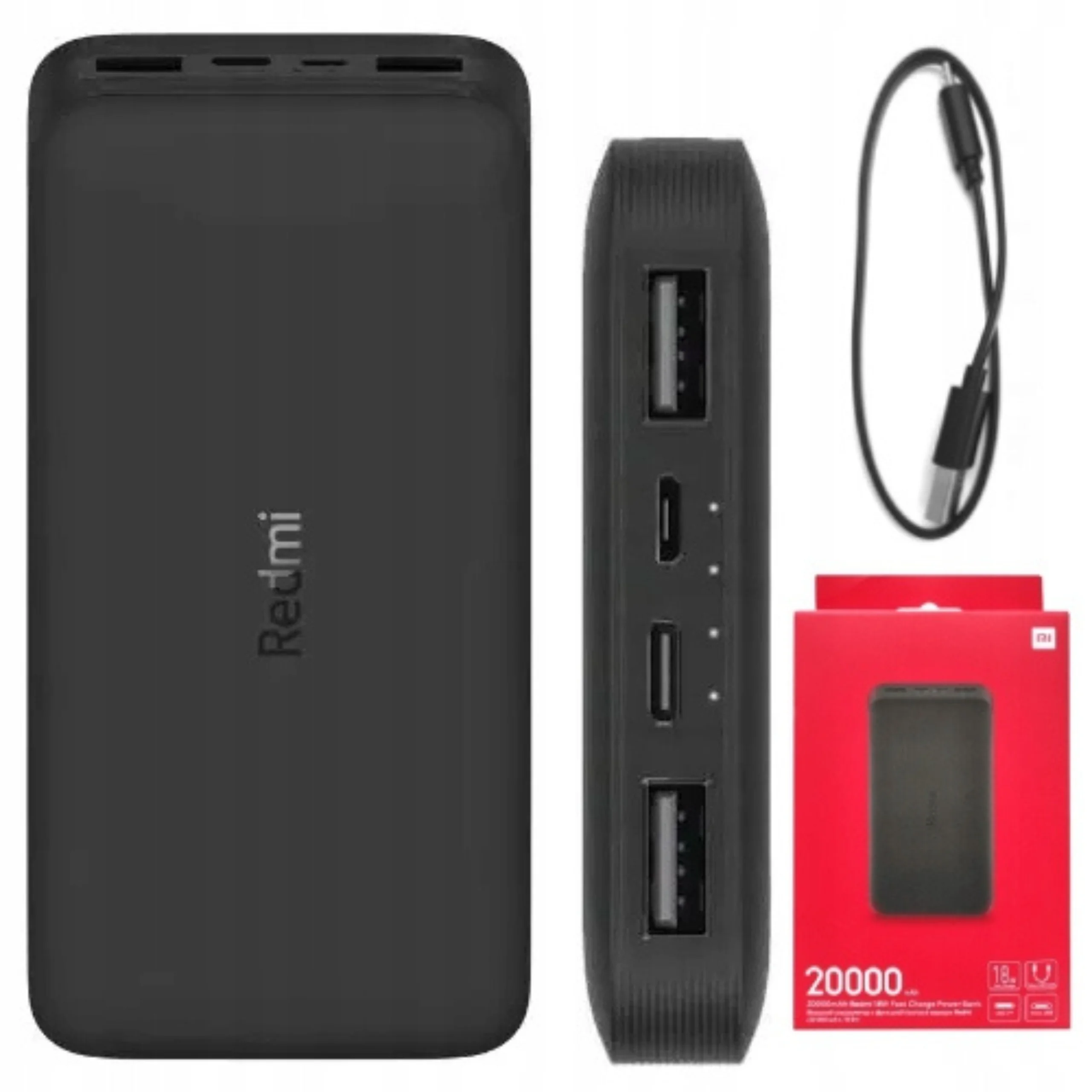 Портативный аккумулятор 20000mAh Xiaomi Redmi 18W Fast Charge Power Bank черный