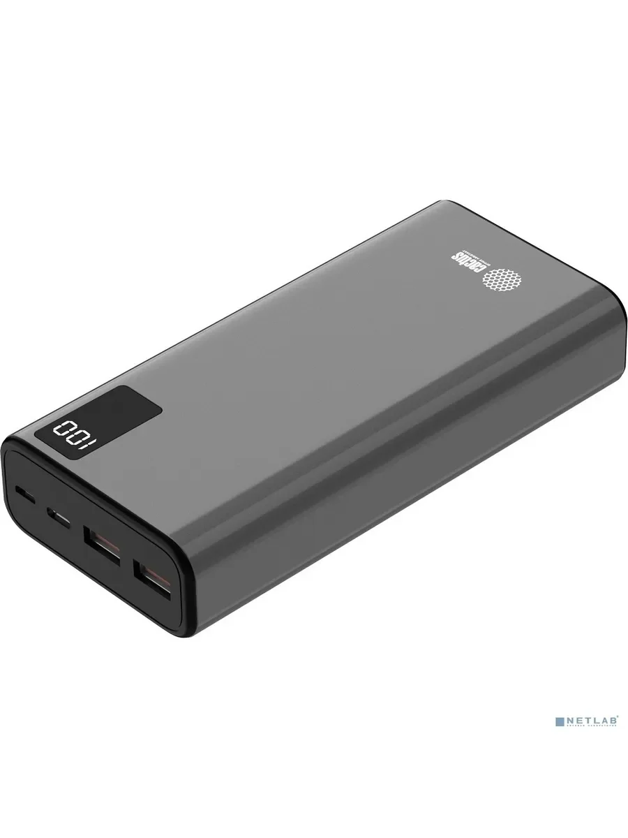 Портативный аккумулятор Cactus CS-PBFSFA-20000 20000mAh 4.5A 2xUSB-A/USB-C серый