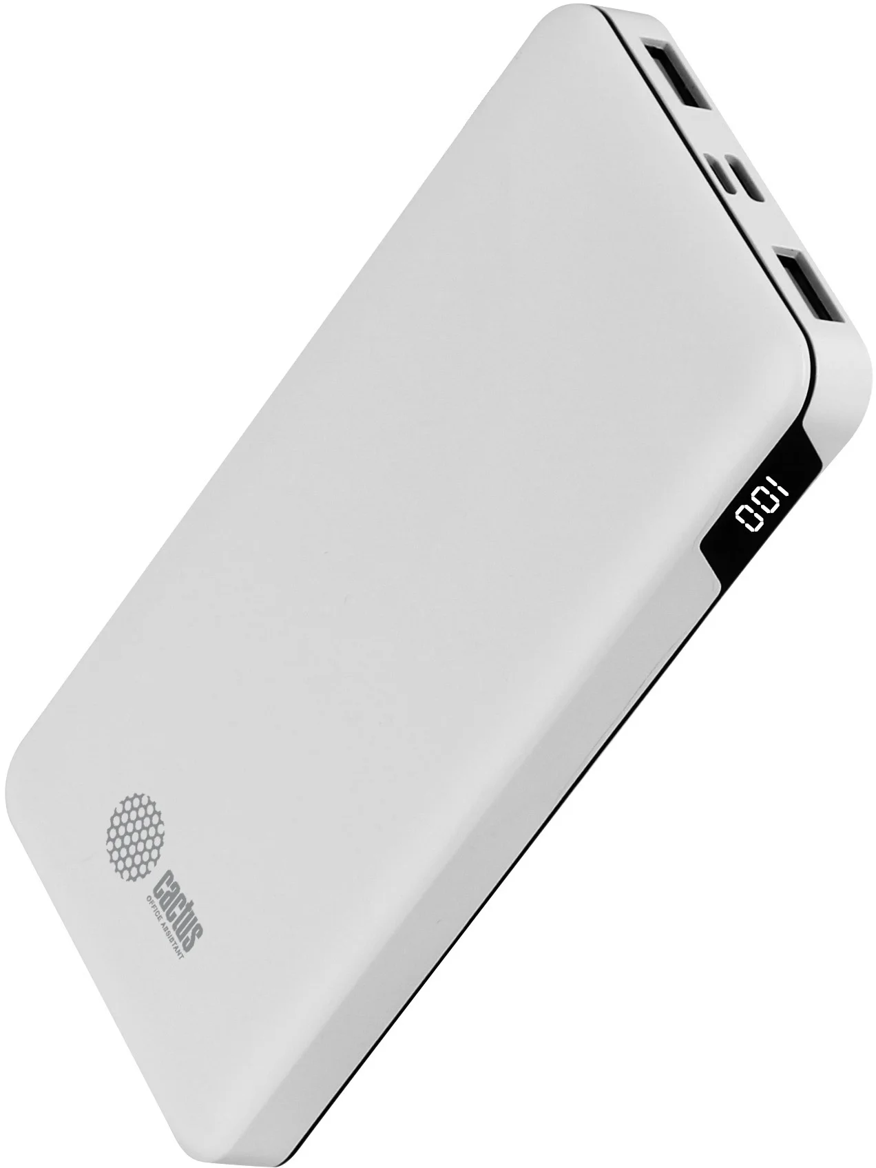 Портативный аккумулятор Cactus CS-PBFSKT-10000 10000mAh 2.1A 2xUSB белый