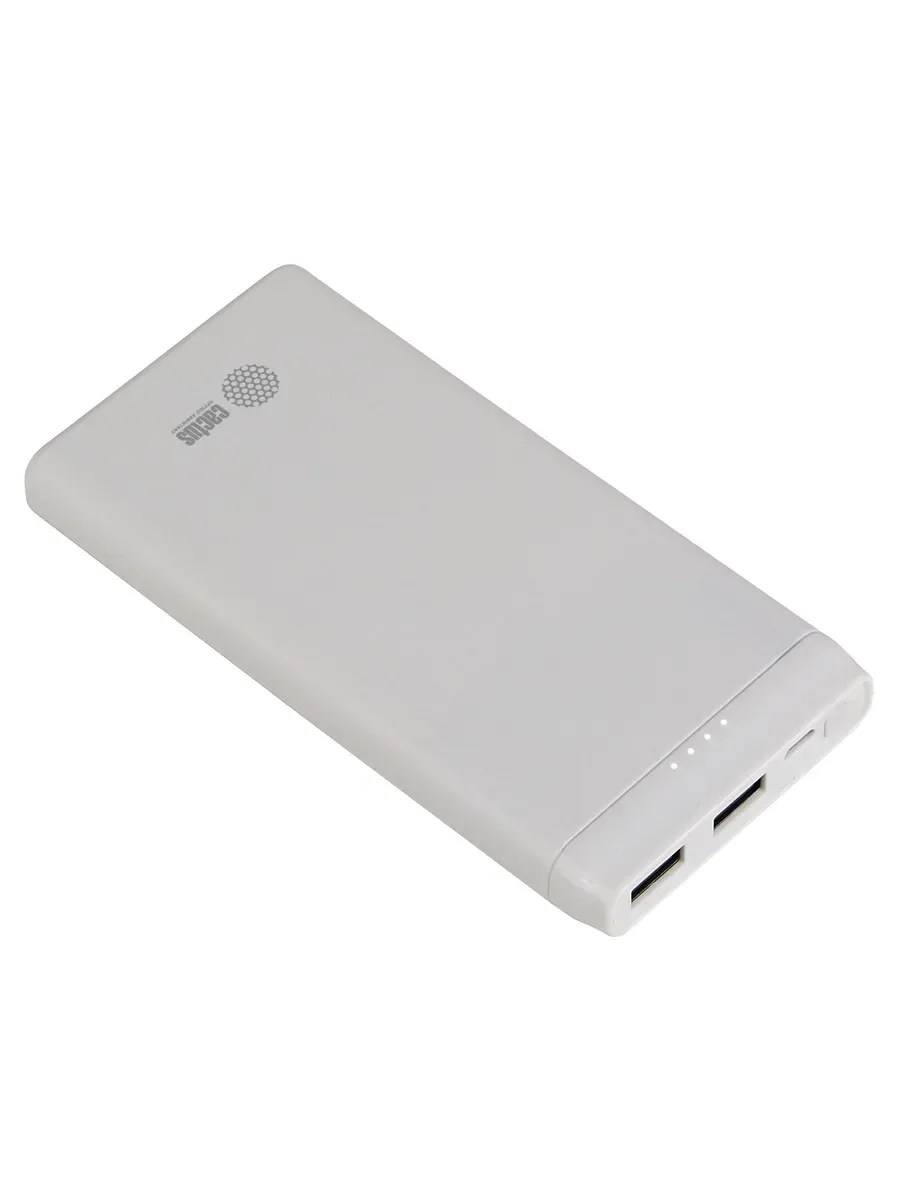 Портативный аккумулятор Cactus CS-PBFSMT-10000 10000mAh 2.1A 2xUSB белый
