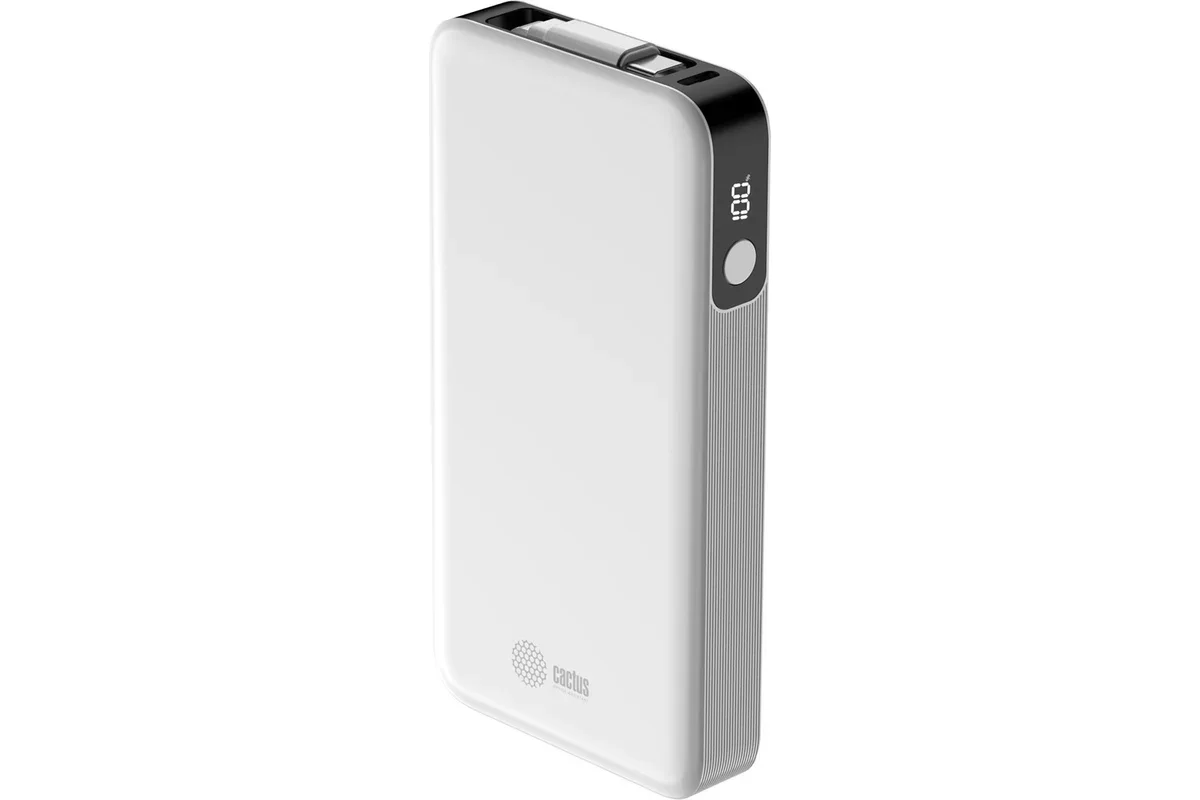 Портативный аккумулятор Cactus CS-PBFSPA-10000 10000mAh 22.5W 4.5A 2xUSB-C белый
