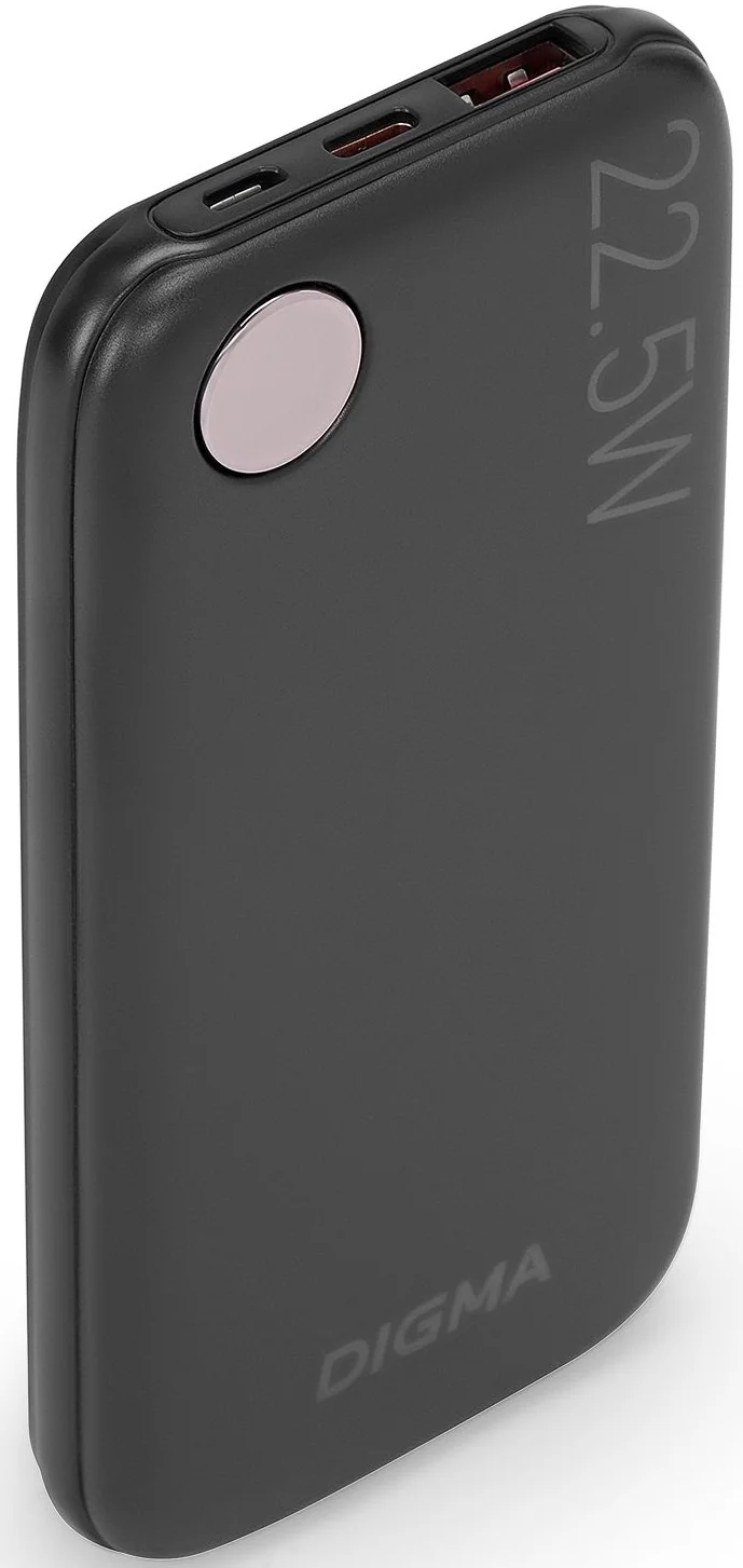 Портативный аккумулятор Digma DGPF10B 10000mAh QC3.0/PD3.0 22.5W 3A USB-A/USB-C черный