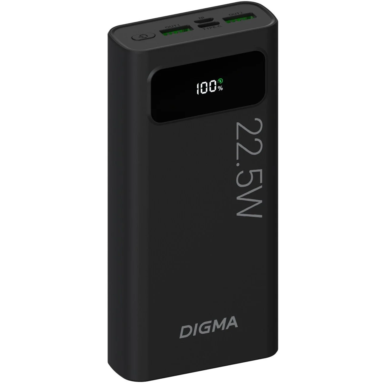 Портативный аккумулятор Digma DGPF20A 20000mAh QC3.0/PD3.0 22.5W 3A 2xUSB-A/USB-C черный