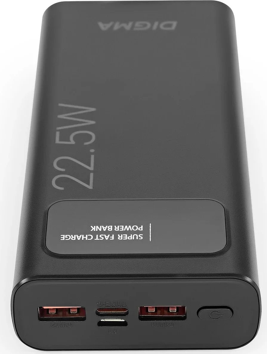 Портативный аккумулятор Digma DGPF20A 20000mAh QC3.0/PD3.0 22.5W 3A 2xUSB-A/USB-C черный
