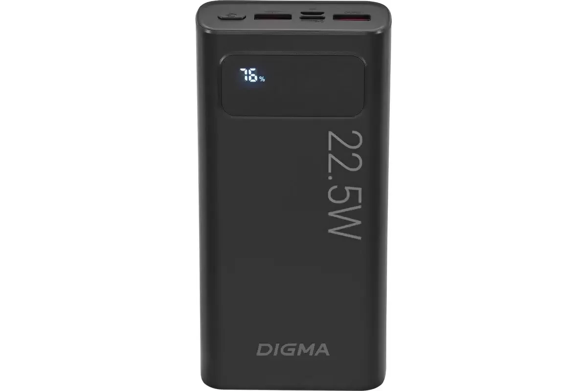 Портативный аккумулятор Digma DGPF20B 20000mAh QC3.0/PD3.0 22.5W 3A 2xUSB-A/USB-C черный