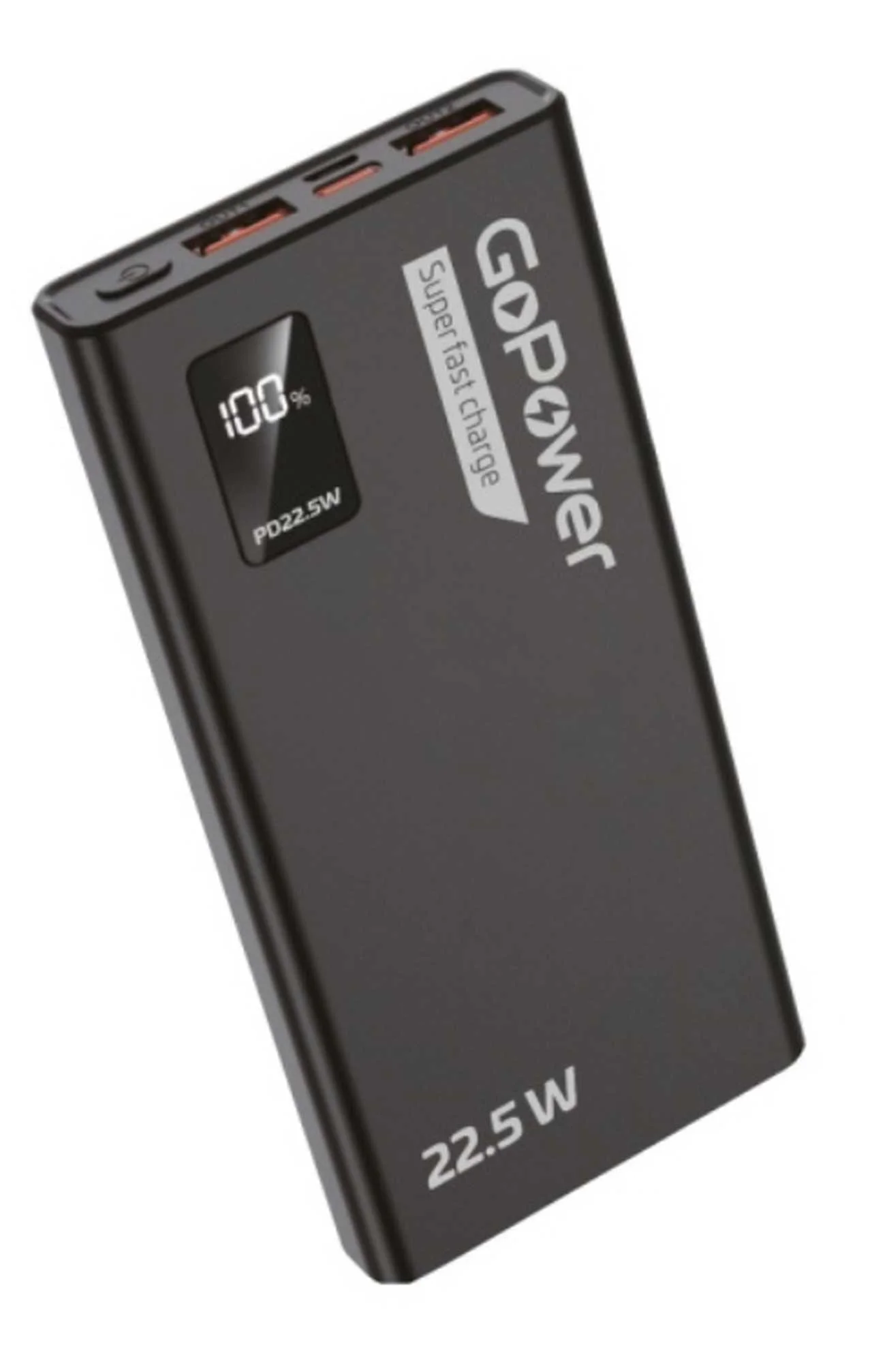 Портативный аккумулятор GoPower PB03-20 20000mAh 3.0A 22.5W 2USB/Type-C черный (1/50)