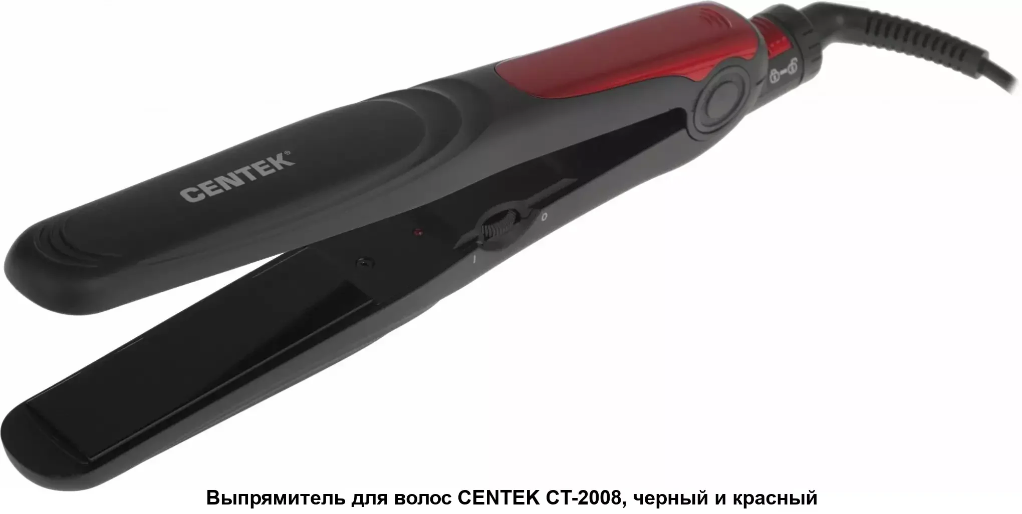 Выпрямитель для волос Centek CT-2008 черный/красный, 26 мм, 240 °C, 1 режим