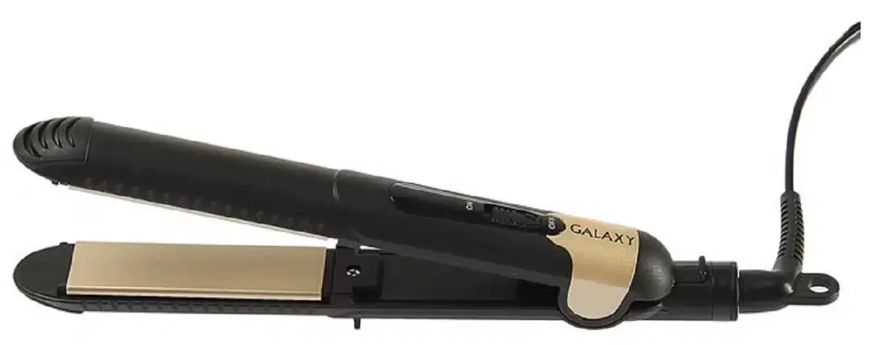 Выпрямитель для волос Galaxy Line GL 4519 черный/золотистый, 24 мм, 180 °C, 1 режим