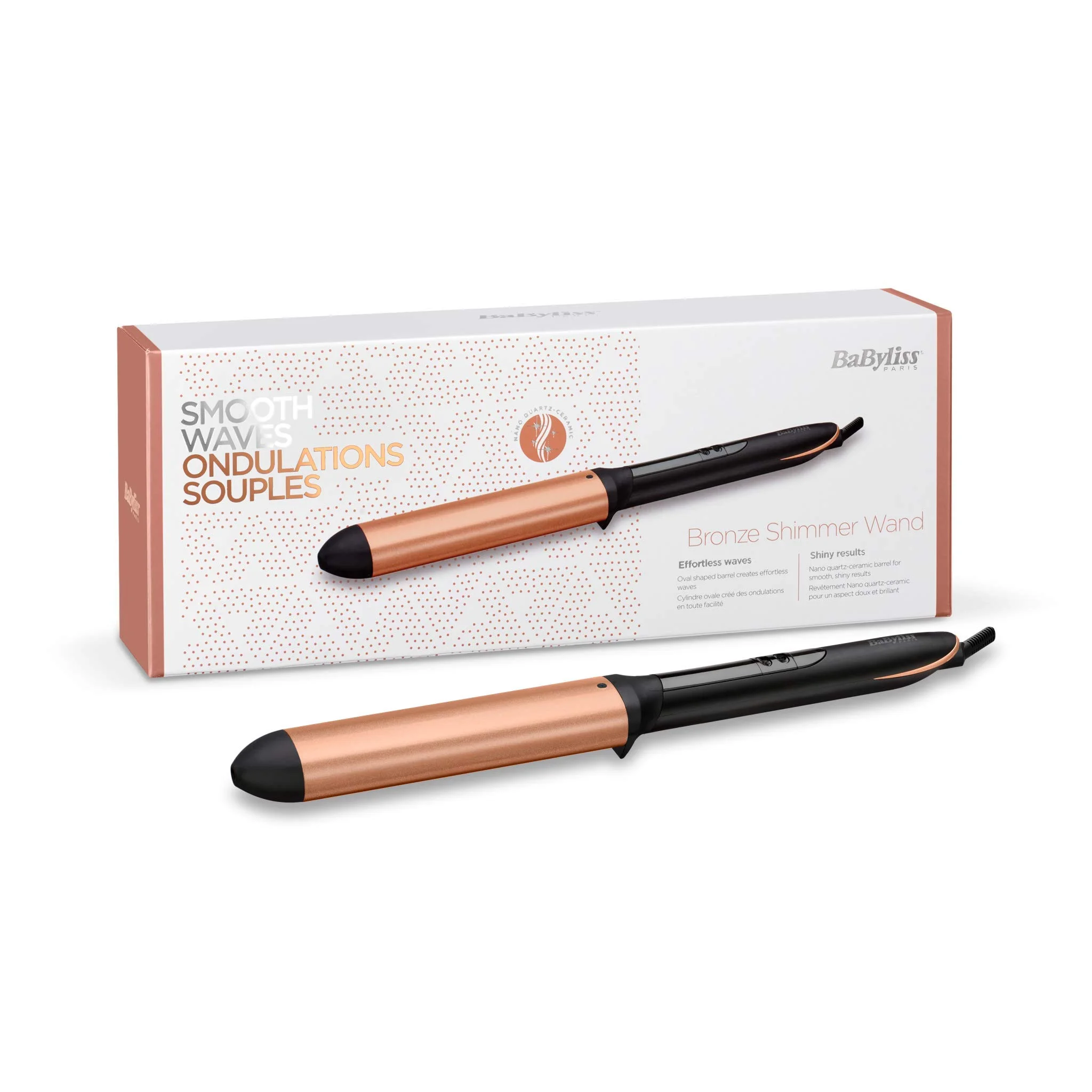Плойка BaByliss Bronze Shimmer Wand C456E черный, 13 мм, 210 °C, 6 режимов