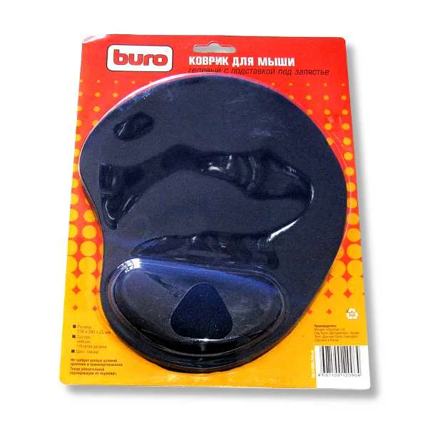 Коврик для мыши Buro гелевый, голубой, 230х205х25