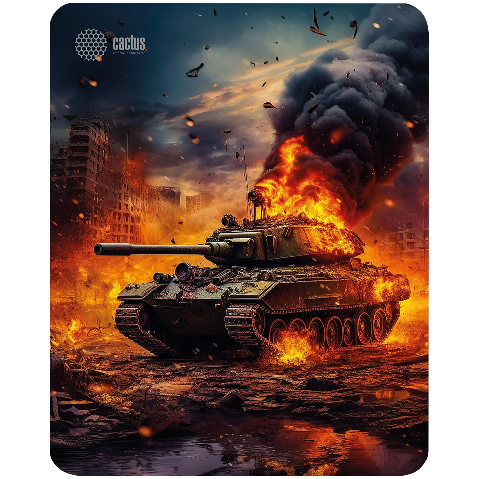 Коврик для мыши Cactus CS-MP-D04M Burning tank 300x250x3мм