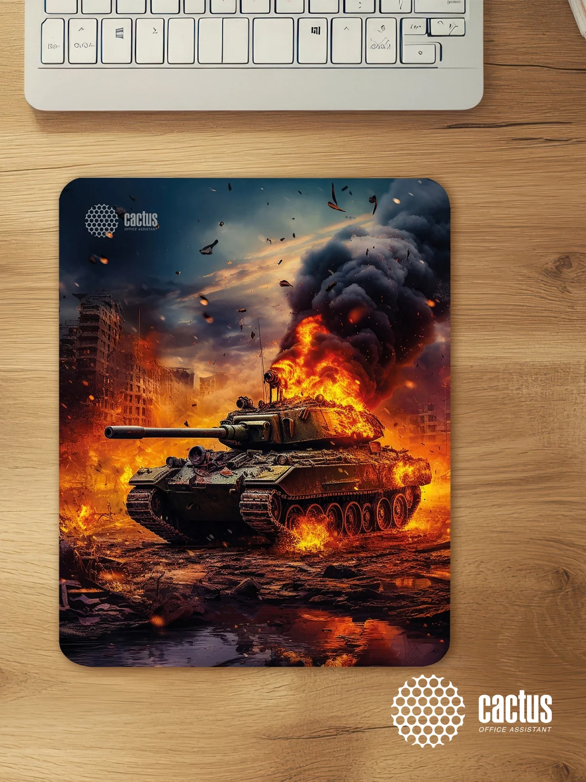 Коврик для мыши Cactus CS-MP-D04M Burning tank 300x250x3мм