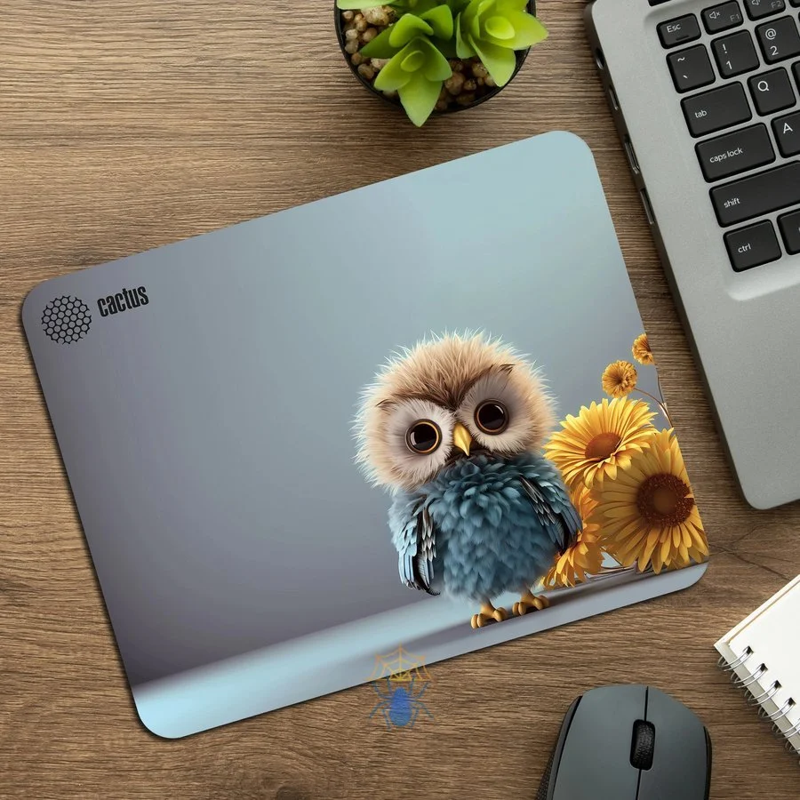 Коврик для мыши Cactus Owl gray рисунок 300x50x3мм (CS-MPC-D12M)