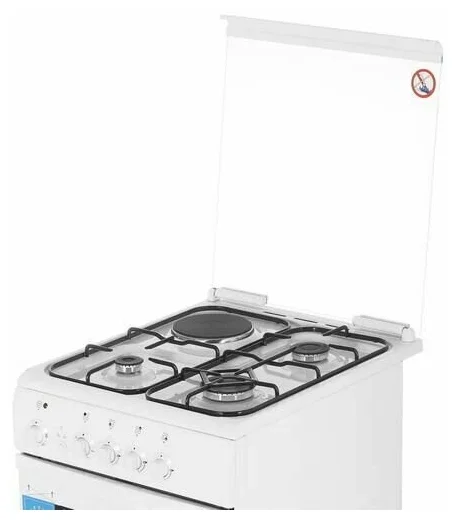Плита комбинированная De Luxe 506031.01гэ(кр) белый