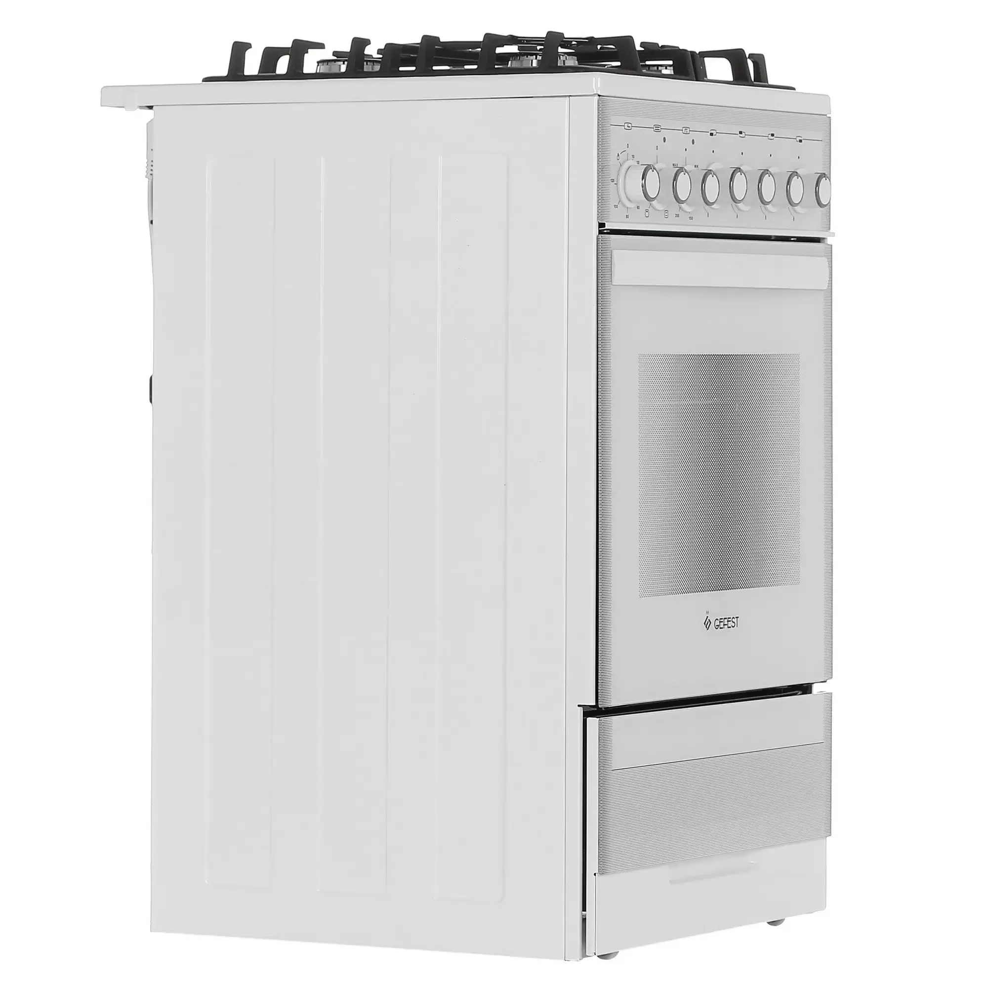 Плита комбинированная Gefest ПГЭ 5502-02 0042 50x85x58.5см белый реш.чугун, ручной (пьезо)