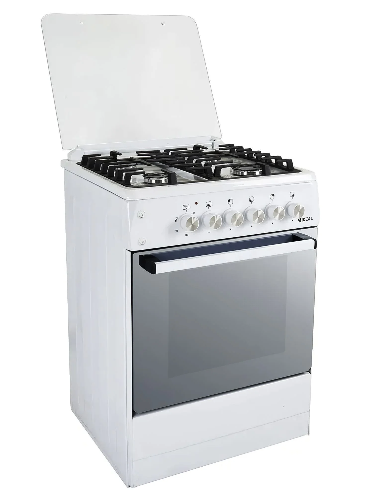 Плита комбинированная IDEAL  L 155 ГК чуг. белый 850х600х600, духовка 65 л, 4 конф,гриль, эл.под.