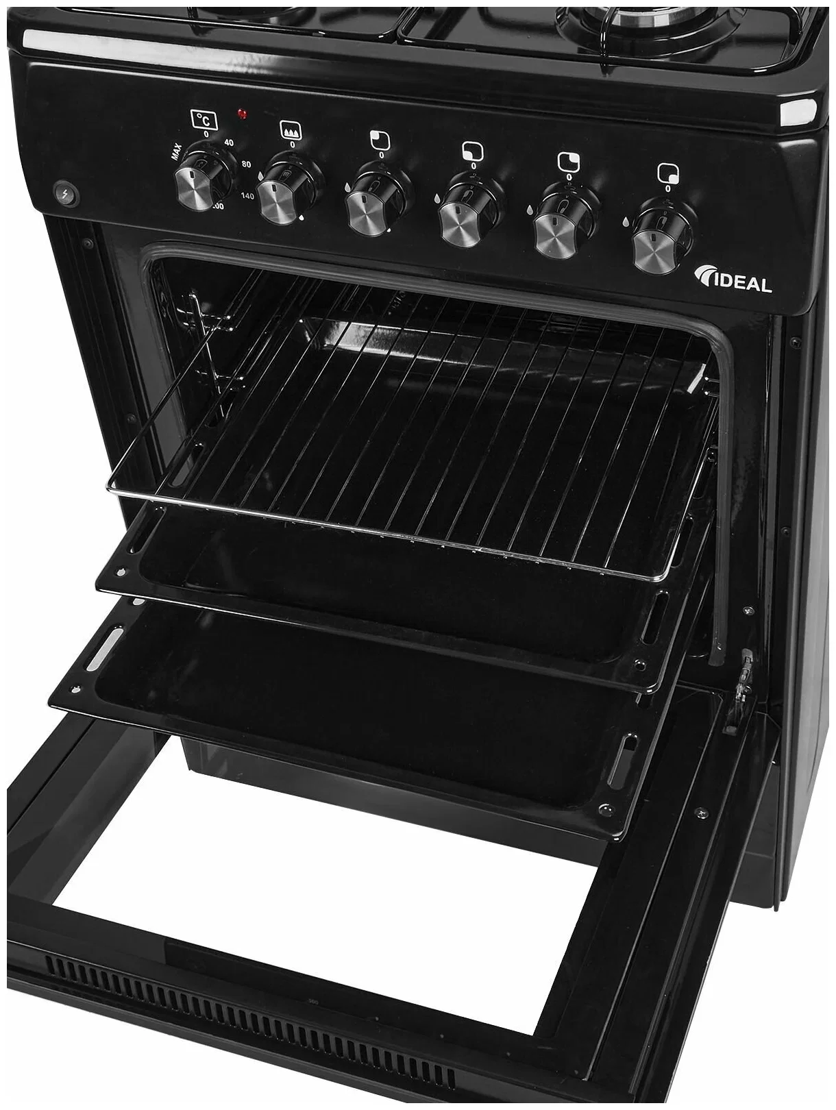 Плита комбинированная IDEAL L 115 черный  (60х60х85) 4 комф. гриль, газ/эл.