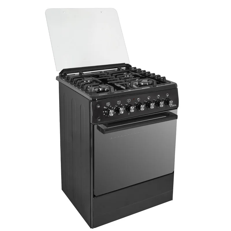 Плита комбинированная IDEAL L 155 ГК чуг.черна, 850х600х600, 65 л,4 конф,эл поджиг,газ-контроль
