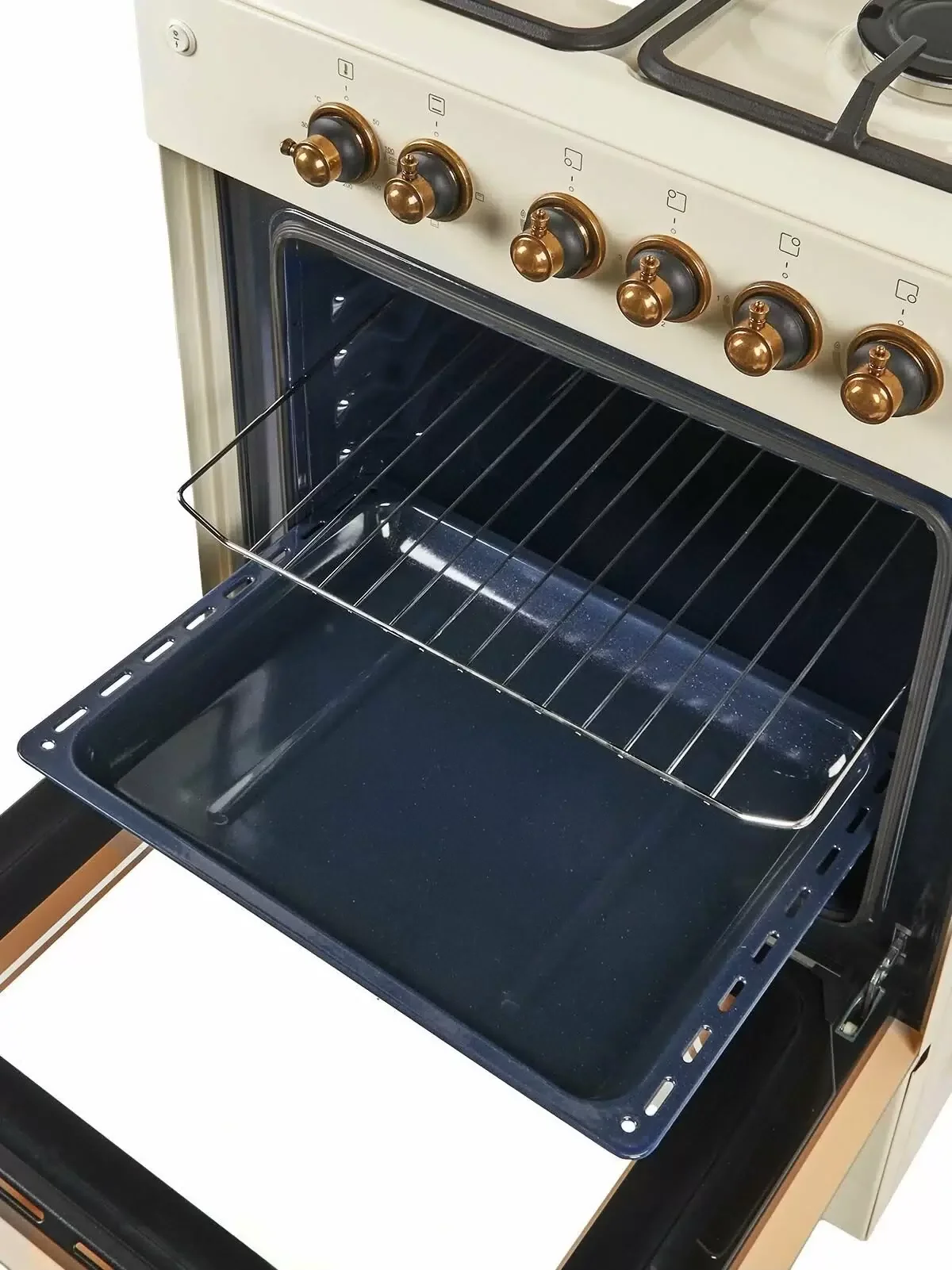 Плита комбинированная MIU Granma 61S беж ретро 60х60х86 4 газ кон ГК, реш.чуг 65л эл дух
