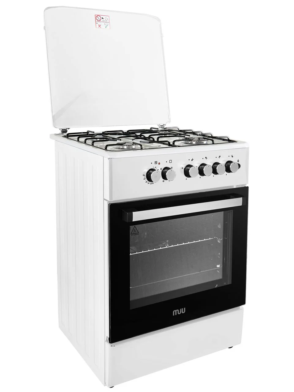 Плита комбинированная MIU Harisma 516S белая 50х60х85, ГК поверхности, эл поджиг, конвекция,