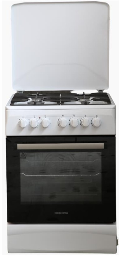 Плита комбинированная RENOVA SG6E-CDW(ICTFDW) 60х60х85 эл духовка 70л ГК конфорок, решетки чугун