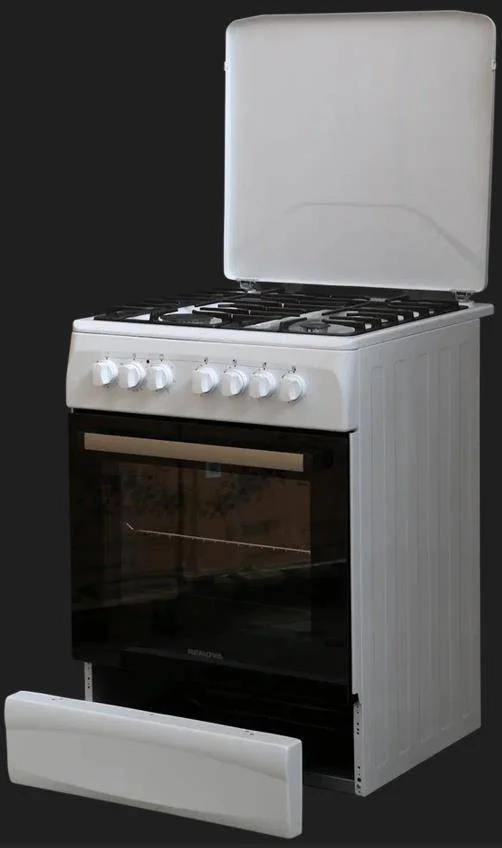 Плита комбинированная RENOVA SG6E-CDW(ICTFDW) 60х60х85 эл духовка 70л ГК конфорок, решетки чугун