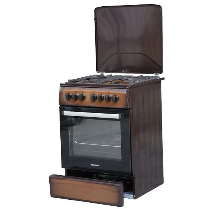 Плита комбинированная RENOVA SG6E-CDW(ICTFDW) 60х60х85 эл духовка 70л ГК конфорок, решетки чугун