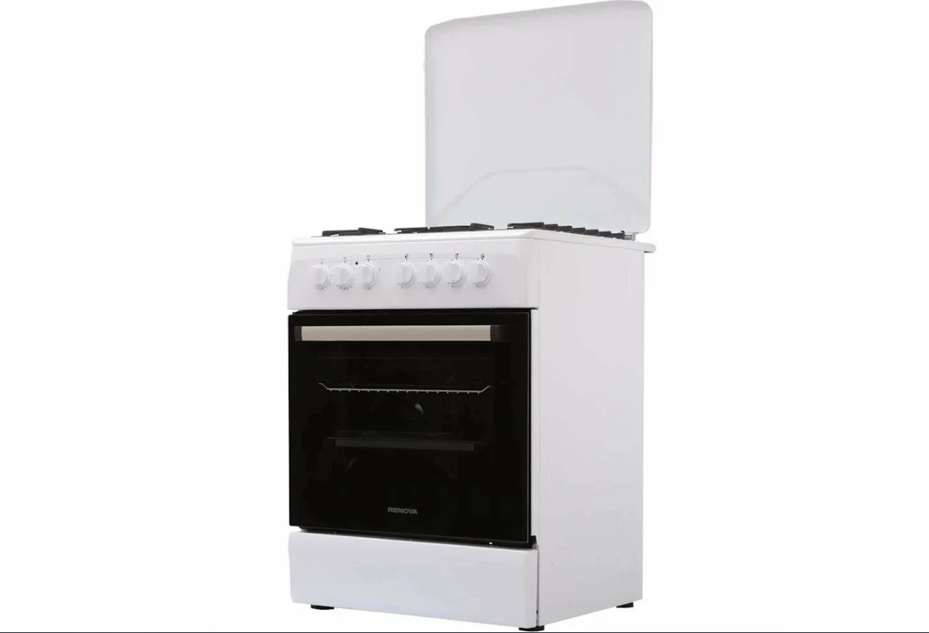 Плита комбинированная RENOVA SG6E-TDW белая,60х60х85 см, эл.духовка 70 л,4 конфорки,эл.поджиг