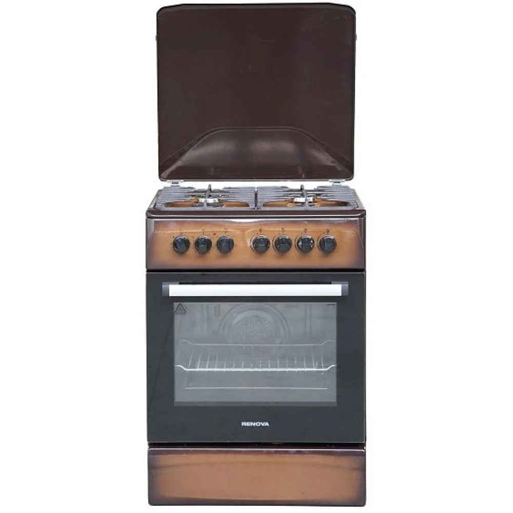 Плита комбинированная RENOVA SG6E-W(ICTFDX) 60х60х85 эл дух 70л, конвектор, ГК конфорок, чугун