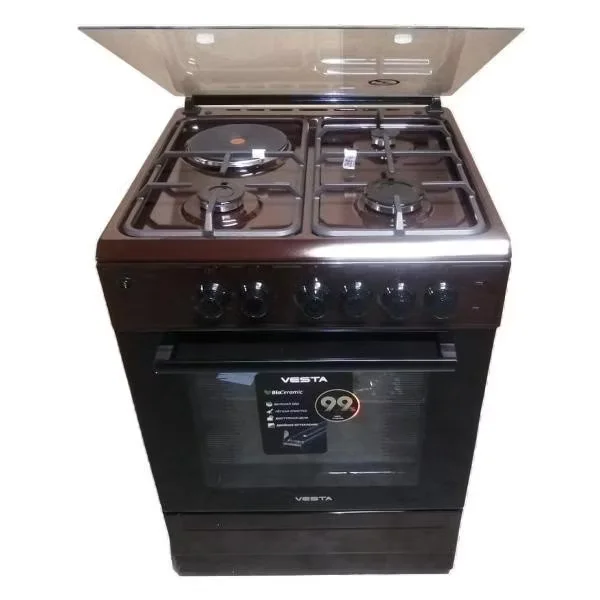 Плита комбинированная VESTA Valencia VGE 10-E ГК Коричневый Ex 85x60x60 см. дух 65 л.полный Газ конт