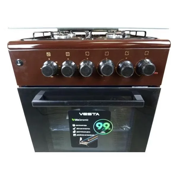 Плита комбинированная VESTA Valencia VGE 50 10-E ГК Коричневый Ex 85x50x70 см дух 53 л эл. поджиг