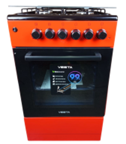 Плита комбинированная VESTA Valencia VGE 50 10-E Красный ГК 85x50x57 см LED дух. 65 л.