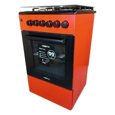 Плита комбинированная VESTA Valencia VGE 50 10-E Красный ГК 85x50x57 см LED дух. 65 л.