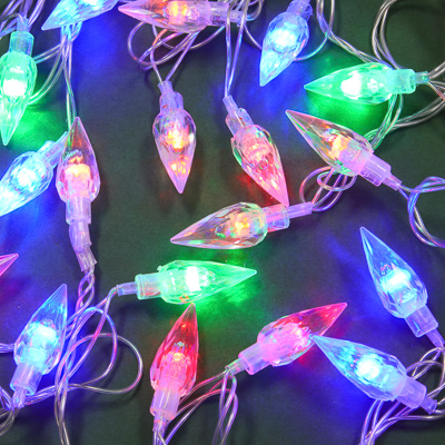 VETTA СНОУ БУМ Гирлянда эл. насадка "Кристалл" 4м, 20LED, мульти, 8 реж, ПВХ проз, 220В