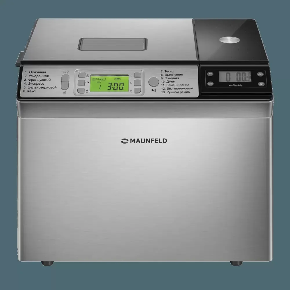 Хлебопечка Maunfeld MBM-900DSS 615 Вт, 13 программ, нержавеющая сталь