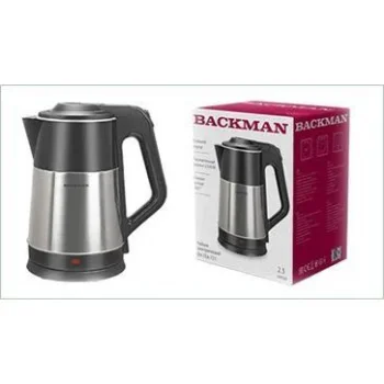 Чайник электрический BACKMAN BM-TEA 727 2,3 л, 2200 Вт, серебристый/черный