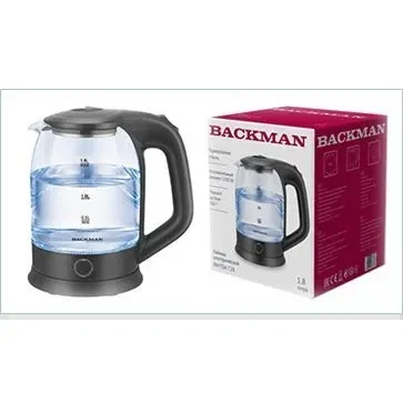 Чайник электрический BACKMAN BM-TEA 728 1.8 л, 2200 Вт, черный