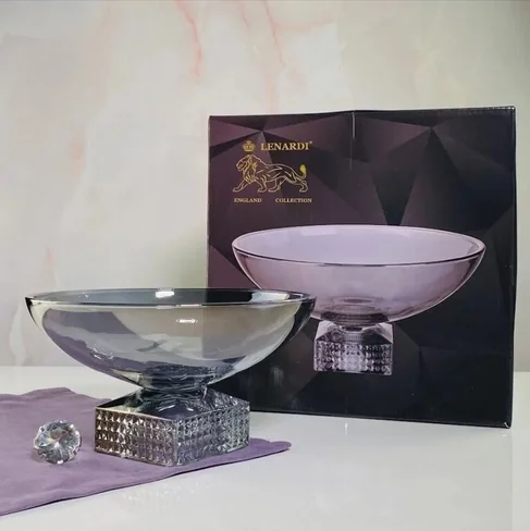 200-129 Фруктовница 27,5см на ножке в под.уп. (х4)Стекло
