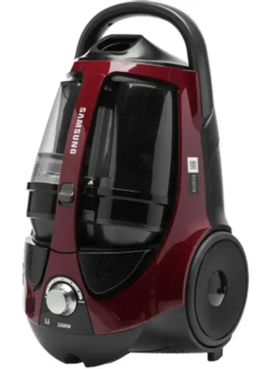 Пылесос без мешка Samsung VCC8837V3P/XEV 2200Вт, 430 Вт, 2 л, бордовый/черный