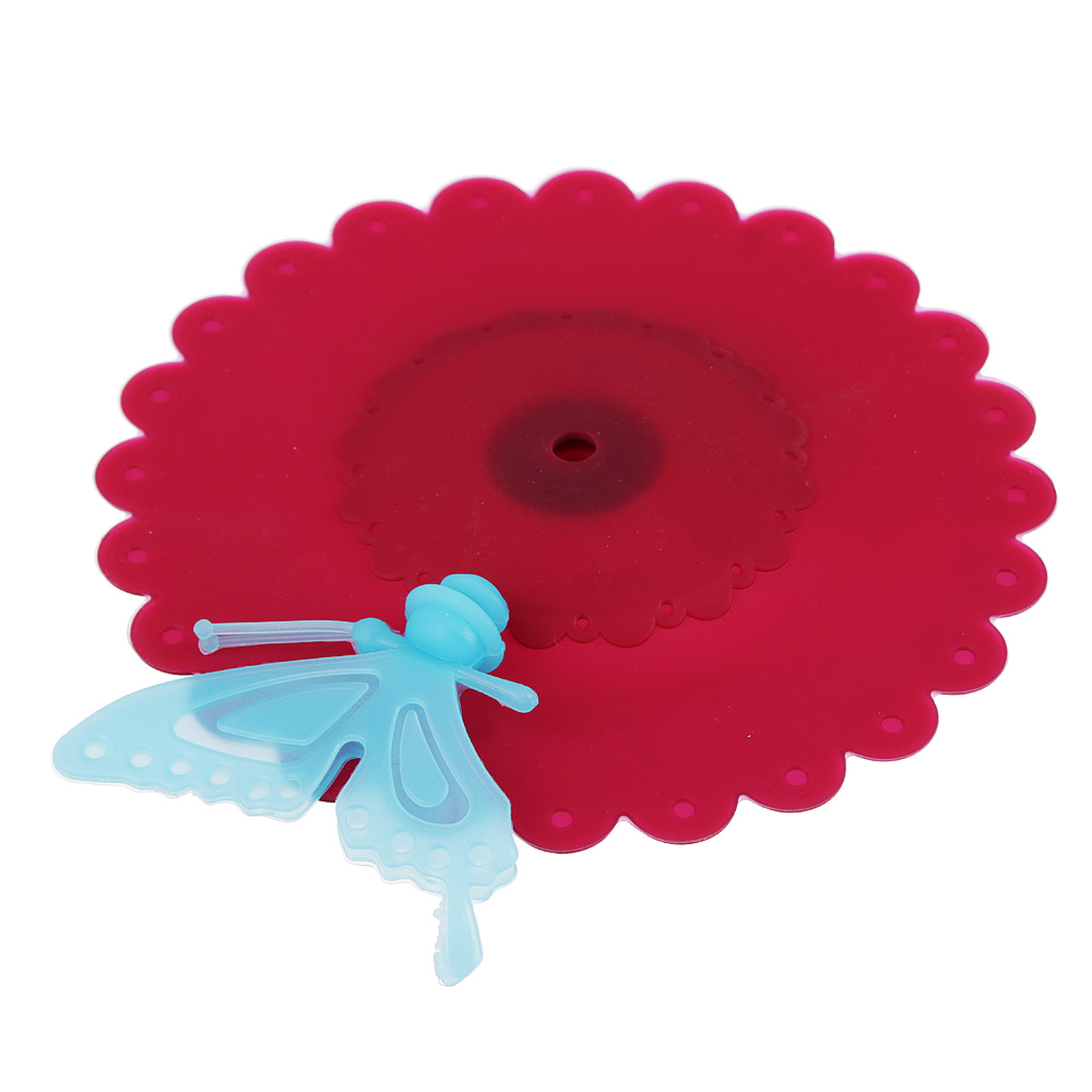 VETTA Крышка для кружки, силикон, 10,5см, "Бабочка", 4 цвета